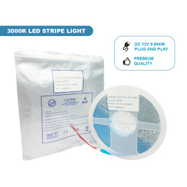 3000K Warm White | LED Strip Light | Power 12V DC 9.6V W/M