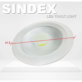 LED COB Downlight - Sindex, 30W MAX Energy Saving LED - 220x55mm Size, Recessed Ceiling Light Fixture – Energy Efficient, High Brightness – White Housing for Home & Commercial Use