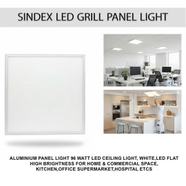 LED Grill Panel Light, Sindex Brand, 150W, White, 9600 Lumens, 60x60cm – High Efficiency, 100lm/W, Long Life 25000Hrs, Ideal for Offices, Shops & Commercial Use