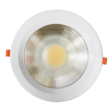 LED Downlight, 50W Recessed Ceiling Light, 220x60mm White Aluminum Housing, Energy Efficient, 3000K, Modern Contemporary Style, Indoor Commercial and Home Use